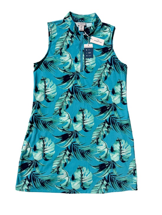 Tommy Bahama Dresses & Skirts - Tommy Bahama NWT Golf Dress New Turquoise Tropical Palm Leaf Sleeveless L Large